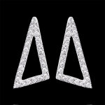 Boucles d'oreilles equerre astrale - or blanc 18 carats et diamants