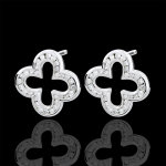 Boucles d'oreilles erita - 64 diamants - or blanc 9 carats