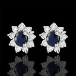 Boucles d'oreilles eternel edelweiss - marguerite illusion - saphir et d