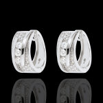Boucles d'oreilles frie - funambule - or blanc 18 carats - 64 diaman