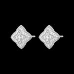 Boucles d'oreilles fleur de diamant - or blanc 18 carats et diamants
