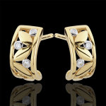 Boucles d'oreilles fraicheur - créoles feuillage - or jaune 9 carats Boucles d'oreilles fraicheur - créoles feuillage - or jaune 9 carats