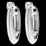 Boucles d'oreilles fracheur - croles travaills - or blanc 18 carat