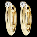 Boucles d'oreilles fraîcheur - créoles travaillés - or jaune 9 carats Boucles d'oreilles fraîcheur - créoles travaillés - or jaune 9 carats