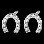 Boucles d'oreilles fraîcheur - lucky - or blanc 9 carats et diamants Boucles d'oreilles fraîcheur - lucky - or blanc 9 carats et diamants
