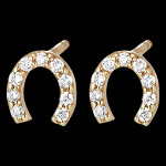 Boucles d'oreilles fraîcheur - lucky - or jaune 18 carats et diamants Boucles d'oreilles fraîcheur - lucky - or jaune 18 carats et diamants
