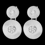 Boucles d'oreilles fraîcheur - sol - or blanc 9 carats et diamants Boucles d'oreilles fraîcheur - sol - or blanc 9 carats et diamants