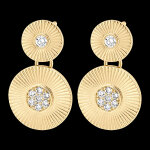 Boucles d'oreilles fracheur - sol - or jaune 9 carats et diamants