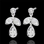 Boucles d'oreilles hesm� - 10 diamants - or blanc 9 carats