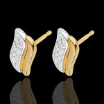 Boucles d'oreilles ic�nes magiques deux ors et diamants - or blanc et o
