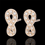 Boucles d'oreilles infini - or rose 9 carats et diamants Boucles d'oreilles infini - or rose 9 carats et diamants