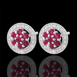 Boucles d'oreilles isalia - rubis - or blanc 9 carats