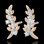 Boucles d'oreilles jardin enchanté - feuillage royal - or rose 18 carat Boucles d'oreilles jardin enchanté - feuillage royal - or rose 18 carat