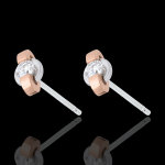 Boucles d'oreilles jonc - or blanc et or rose 18 carats Boucles d'oreilles jonc - or blanc et or rose 18 carats