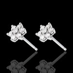 Boucle d'oreilles lotus paves - 0. 33 carats - or blanc 18 carats
