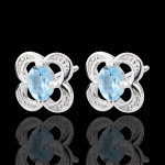 Boucles d'oreilles mini flora - topaze - or blanc 9 carats Boucles d'oreilles mini flora - topaze - or blanc 9 carats