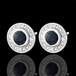 Boucles d'oreilles minuit toil - or blanc 9 carats