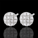 Boucles d'oreilles new - york - or blanc 9 carats
