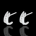 Boucles d'oreilles nid précieux - accroche coeur - or blanc 18 carats Boucles d'oreilles nid précieux - accroche coeur - or blanc 18 carats