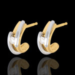 Boucles d'oreilles nid prcieux - bipolaire - or blanc et or jaune 18 c