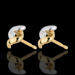 Boucles d'oreilles nid précieux - mademoiselle - or blanc et or jaune 1 Boucles d'oreilles nid précieux - mademoiselle - or blanc et or jaune 1