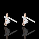 Boucles d'oreilles nid prcieux - ombre variation - or blanc et or ro