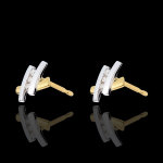 Boucles d'oreilles nid prcieux - pont dor - or blanc et or jaune 18