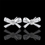 Boucles d'oreilles noeuds carlotta - or blanc 9 carats