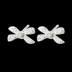 Boucles d'oreilles noeud ma ch�rie - or blanc 9 carats