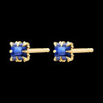 Boucles d'oreilles nuit claire – or jaune 9 carats et saphirs synthã Boucles d'oreilles nuit claire – or jaune 9 carats et saphirs synthã