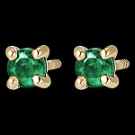 Boucles d'oreilles oiseau de paradis - solitaires meraude - or jaune 1