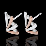 Boucles d'oreilles ombrée - or blanc et or rose 18 carats Boucles d'oreilles ombrée - or blanc et or rose 18 carats