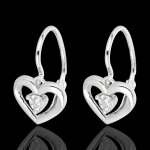 Boucles d'oreilles mon amour or blanc 9 carats et diamants Boucles d'oreilles mon amour or blanc 9 carats et diamants
