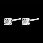 Boucles d'oreilles origine - or blanc 9 carats et diamants Boucles d'oreilles origine - or blanc 9 carats et diamants