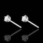 Boucles d'oreilles or blanc 18 carats diamants - puces diamant 0. 2 carat Boucles d'oreilles or blanc 18 carats diamants - puces diamant 0. 2 carat