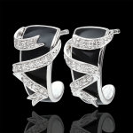 Boucles d'oreille or blanc 9 carats clair obscur - ruban d'toiles - di