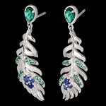 Boucles d'oreilles panache - infante - or blanc 9 carats avec saphirs et Boucles d'oreilles panache - infante - or blanc 9 carats avec saphirs et