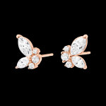 Boucles d'oreilles papillon de minuit - or rose 9 carats et diamants syn Boucles d'oreilles papillon de minuit - or rose 9 carats et diamants syn