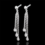 Boucles d'oreilles or blanc 18 carats pendants cascade