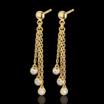 Boucles d'oreilles pendants cascade or jaune 18 carats