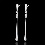 Boucles d'oreilles pendantes aliria - or blanc 18 carats et diamants