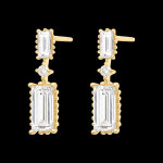 Boucles d'oreilles pendantes lysane  or jaune 9 carats et diamants