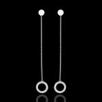 Boucles d'oreilles - pendule divine - or blanc 18 carats et diamants