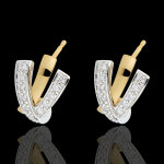 Boucles d'oreilles possessive - or blanc et or jaune 18 carats