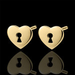 Boucles d'oreilles précieux secret - coeur - or jaune 9 carats Boucles d'oreilles précieux secret - coeur - or jaune 9 carats