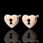 Boucles d'oreilles précieux secret - coeur - or rose 9 carats Boucles d'oreilles précieux secret - coeur - or rose 9 carats