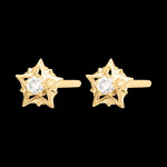 Boucles d'oreilles puces astra  or jaune 9 carats et diamants syn