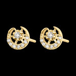 Boucles d'oreilles puces auralis  or jaune 9 carats et diamants syn