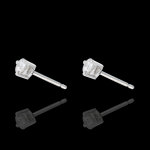 Boucles d'oreilles puces diamant or blanc 18 carats joya