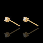 Boucles d'oreilles puces diamant or jaune 18 carats joya Boucles d'oreilles puces diamant or jaune 18 carats joya